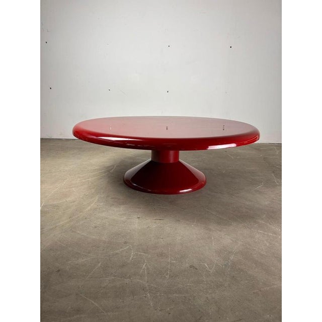 Vico Magistretti, Mezza Tessera, a large coffee table produced by Artemide. Glossy lacquered finish. Dimensions: diameter...