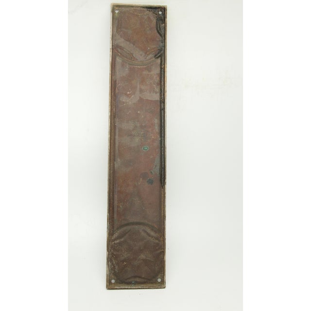 Mediterranean Antique Yale 15.125 In. Bronze Floral Door Push Plate For Sale - Image 3 of 4