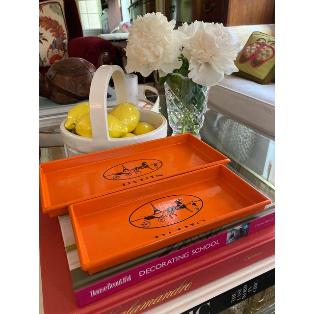 French Equestrian Paris Hermes’ Inspired Change Trays- Set of 2 For Sale - Image 9 of 12