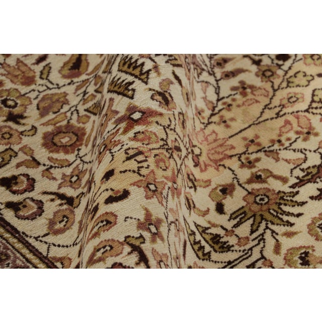 Textile Vintage Kayseri Rug in Cream and Beige With Floral Patterns From Rug and Kilim For Sale - Image 7 of 8