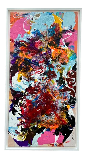 "Napoleons Accomplice" Contemporary Abstract Expressionist Acrylic Painting, Framed