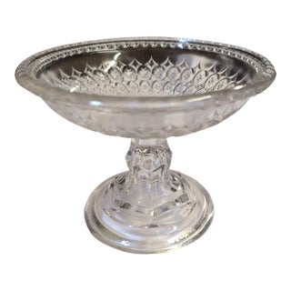 Vintage Crystal Pedestal Candy Dish For Sale