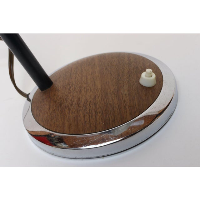 Vintage Faux Wood and Black Metal Adjustable Gooseneck Task / Desk / Table Lamp For Sale - Image 18 of 18