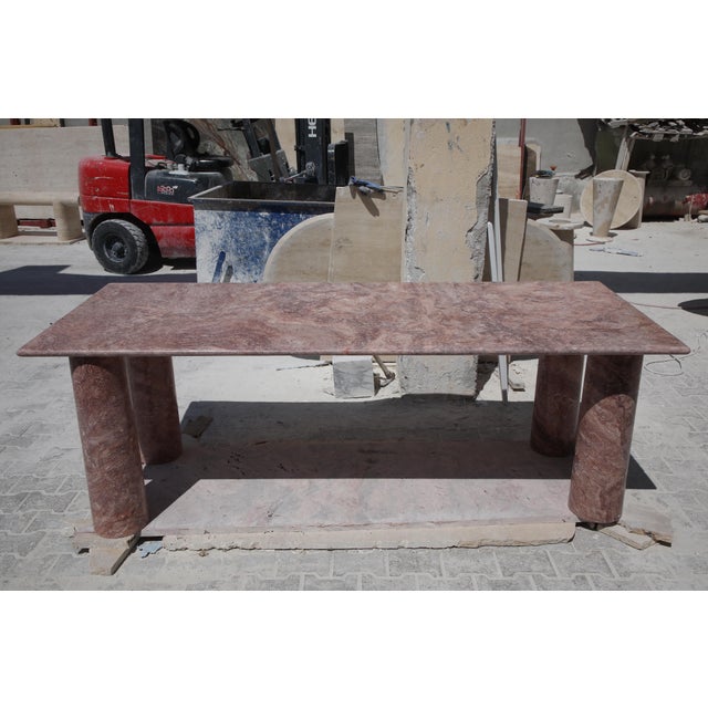 Large Dining Table in Red Travertine by My Habitat Design For Sale - Image 10 of 10