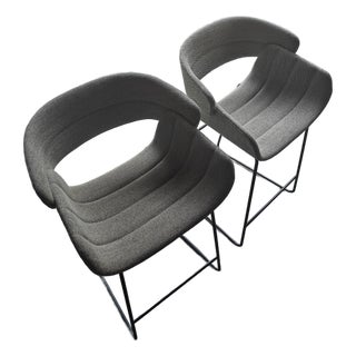 Pair of Bludot of Racer Counter Stools in Marine Tait For Sale