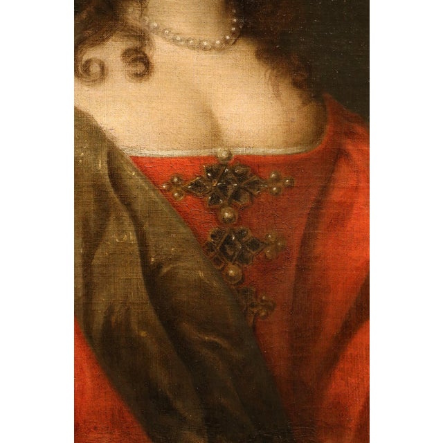 Willem Van Honthorst, Portrait of Louise Henriette of Orange, 1650, Oil on Canvas For Sale - Image 8 of 15