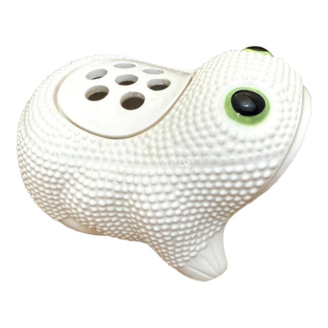 Vintage Hobnail Frog Planter Flower Frog in the Style of Jean Roger For Sale