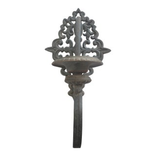 Vintage Cast Iron Candle Sconce For Sale