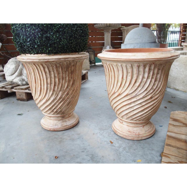Pair of Weathered and Striated Anduze Planters From France For Sale - Image 13 of 13