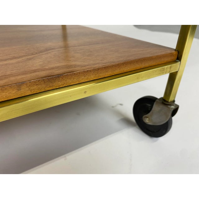 Paul McCobb for Calvin Bar Cart With Travertine Top For Sale In Chicago - Image 6 of 7