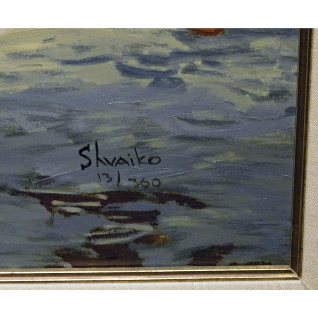 Impressionist Viktor Shvaiko"Light on the Snow"Hand Signed Serigraph on Canvas, Europe #13/360 For Sale - Image 3 of 6