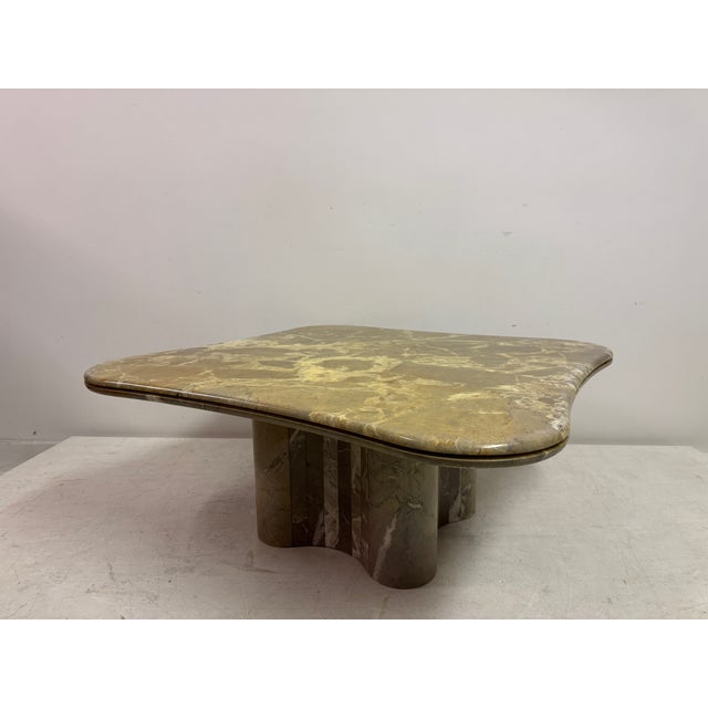 Italian Biomorphic Square Marble Table, 1970s For Sale - Image 10 of 17