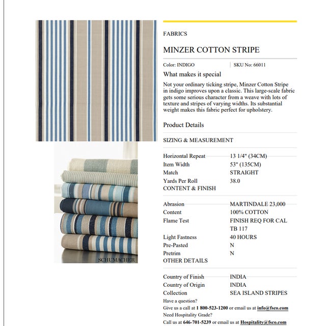Tan Schumacher Minzer Cotton Stripe Curtain Panels - Set of 2 For Sale - Image 8 of 8