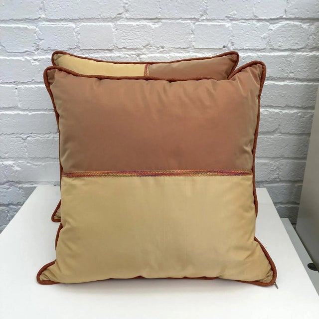 Throw Pillows, 2000s Cream Pink Caramel Pillows - a Pair For Sale - Image 9 of 9