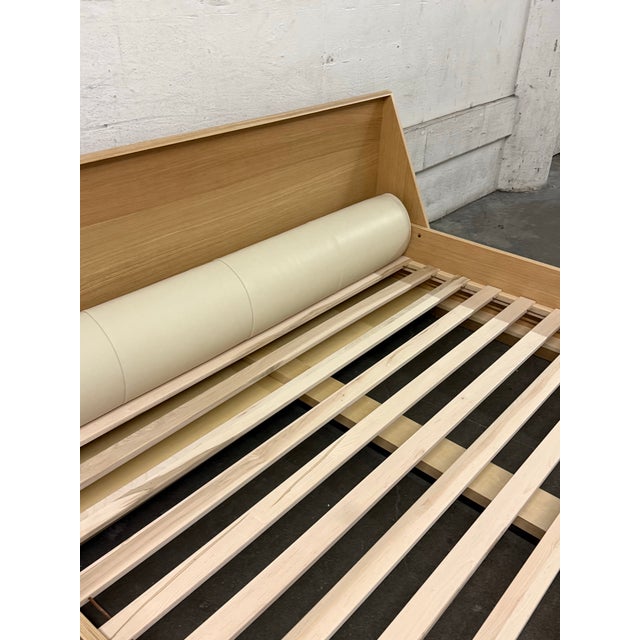 White Eastern King Size Bespoke Verne White Oak Bed Frame For Sale - Image 8 of 12