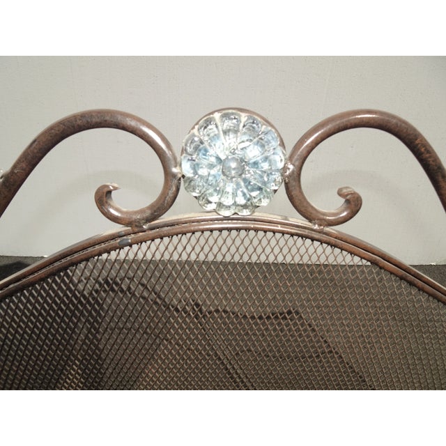 Metal Vintage French Country Three Panel Black Fireplace Screen ~ Spanish Style For Sale - Image 7 of 13