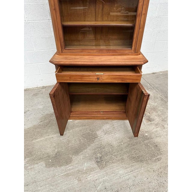 Brown Large Mahogany Display Cabinet For Sale - Image 8 of 16