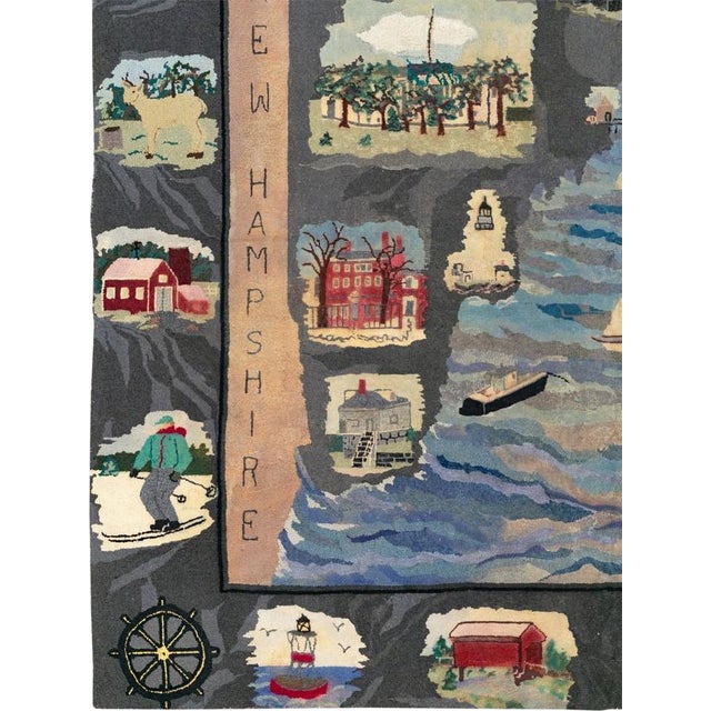 American Early 20th Century Whimsical Room Size American Hooked Rug - 7'6" x 11' For Sale - Image 3 of 8