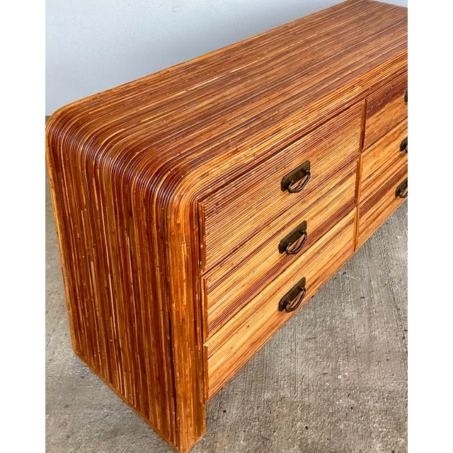 Vintage Pencil Reed Waterfall Dresser For Sale - Image 9 of 12