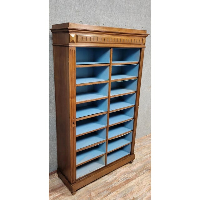 Napoleon III Notary's Administration Filing Cabinet in Walnut, 1850s For Sale - Image 3 of 13