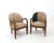 Mid-Century Modern Set of French Wood and Fabric Lounge Chairs, 1950s For Sale - Image 3 of 3