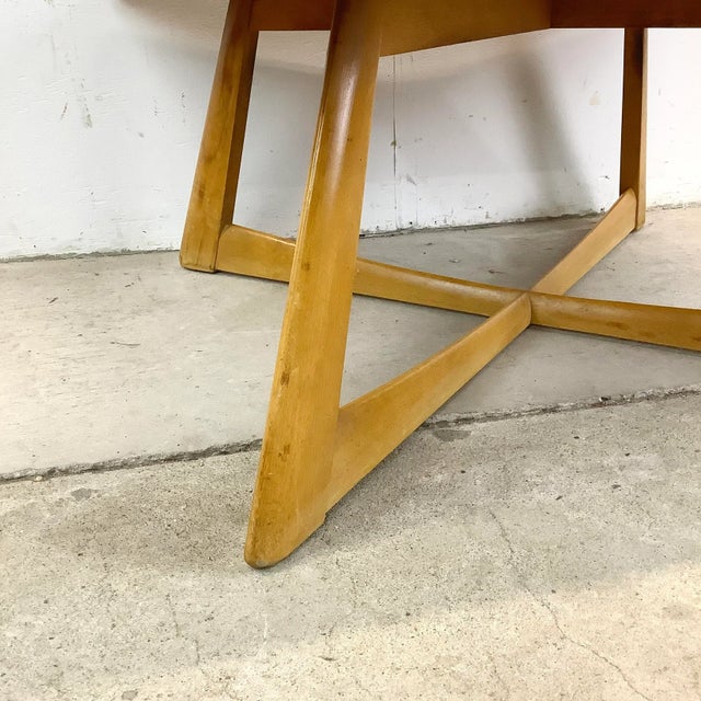 Goldenrod Mid-Century Sculptural X Base Coffee Table by Heywood-Wakefield For Sale - Image 8 of 12