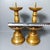 Pair of Vintage Solid Brass Altar Candlesticks With Drip Pans & Spikes For Sale In Los Angeles - Image 6 of 6