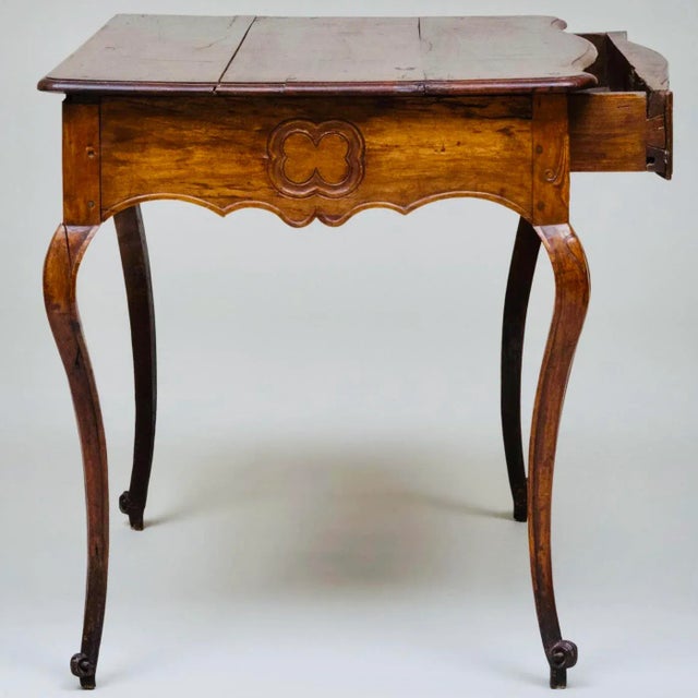 Mid 18th Century French Provincial Louis XV Period Carved Walnut Writing Table or Side Table For Sale - Image 5 of 13