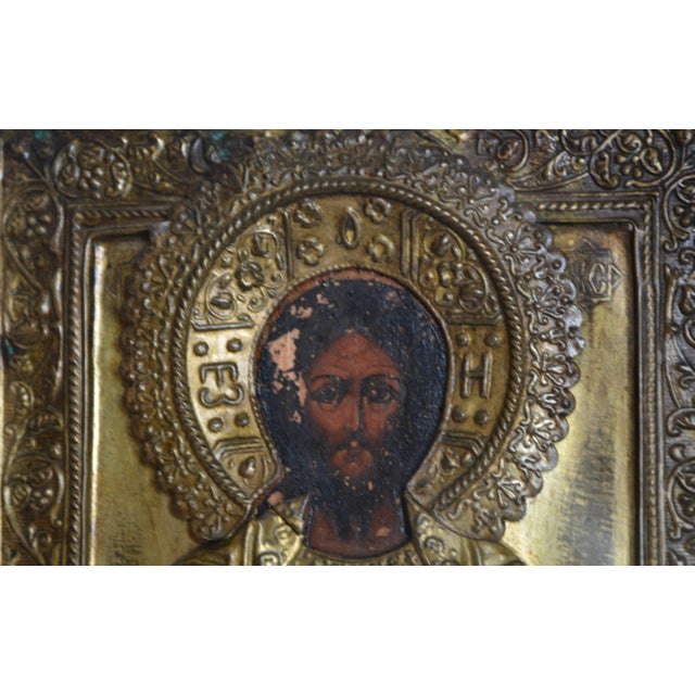 Late 19th Century Eastern Orthodox Icon of Christ the Teacher For Sale - Image 4 of 11