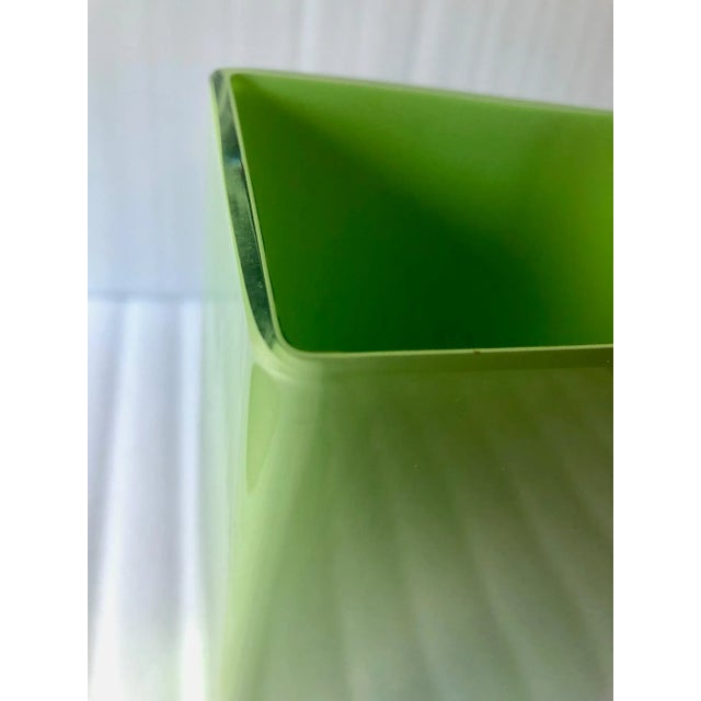 Large Contemporary Kelly Green Glass Vase For Sale - Image 4 of 7