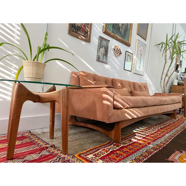 Sienna 1960s Attributed Kroehler American Leisure Sofa, Style of Adrian Pearsall Mid Century Modern Gondola Couch Vintage Mad Men Era For Sale - Image 8 of 12