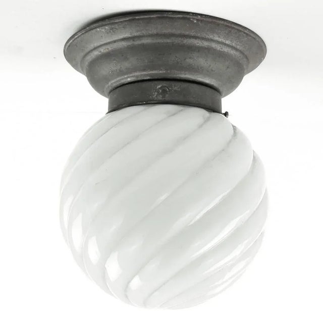 Silver Art Deco Pendant Lamp, Poland, 1930s For Sale - Image 8 of 8