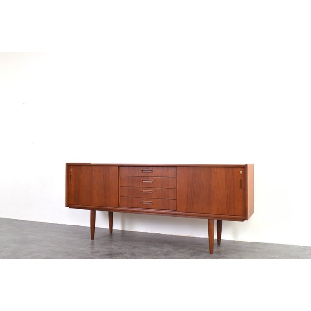 Brown Mid-Century Danish Teak Sideboard, 1960s For Sale - Image 8 of 16