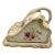 Antique Victorian Covered Cheese Dish - Pink & Gold, Stoke-on-Trent, C. 1910 For Sale