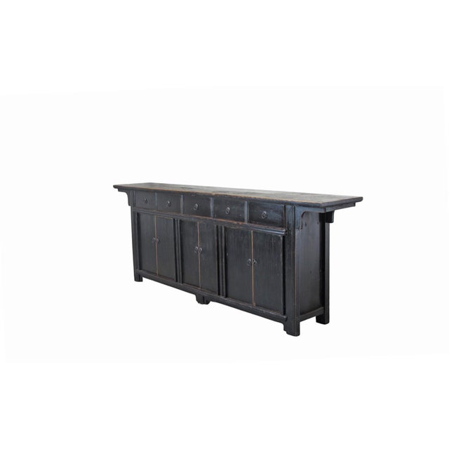 An exceptionally large antique Chinese sideboard dating to circa 1766, this impressive piece measures nearly nine feet...