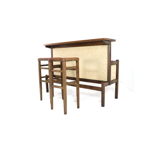 Beige Vintage Bar with Stools, 1970s, Set of 3 For Sale - Image 8 of 16