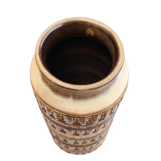 Mid-Century Modern 1960s Scheurich Keramik Large Patterned Vase For Sale - Image 3 of 4