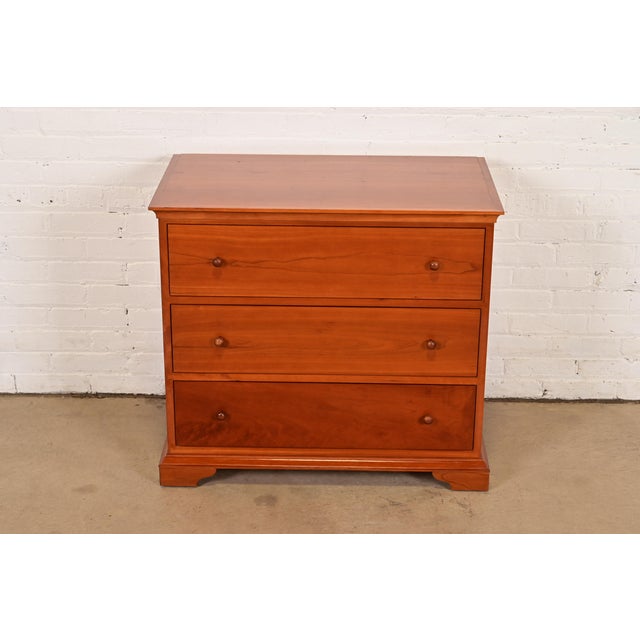 American Harden Furniture Arts & Crafts Shaker Solid Cherry Wood Three-Drawer Dresser or Chest of Drawers For Sale - Image 3 of 15