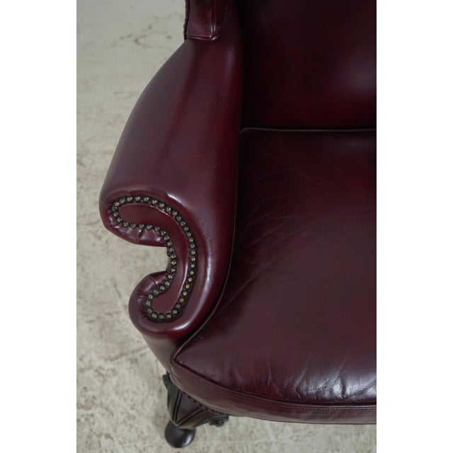 Hancock & Moore Leather Wing Chair & Ottoman For Sale In Philadelphia - Image 6 of 18