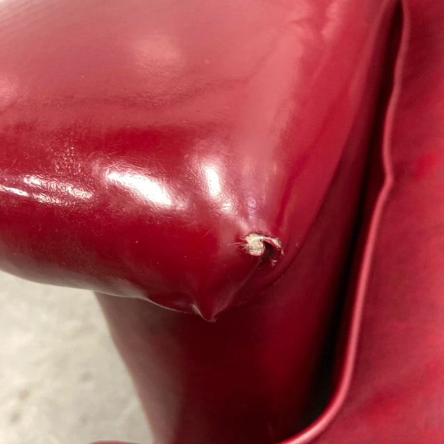 American Art Deco Club Chair & Ottoman in Red Naugahyde - a Pair For Sale - Image 11 of 13