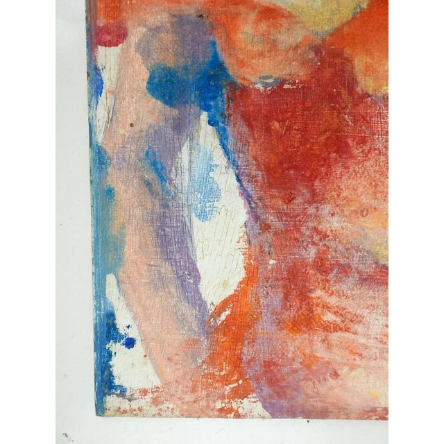 Late 20th Century Vintage Late 20th Century Abstract Woman in Red Gown Portrait Painting For Sale - Image 5 of 7