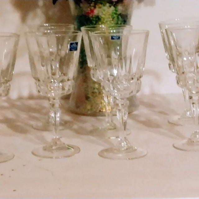 Traditional Vintage Lady Victoria Crystal Wine Glasses- Set of 8 For Sale - Image 3 of 8