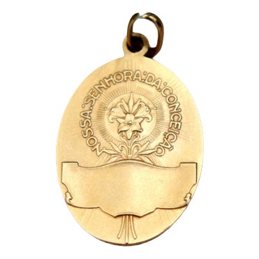 19.2k Gold Our Lady of the Immaculate Conception Pendant For Sale