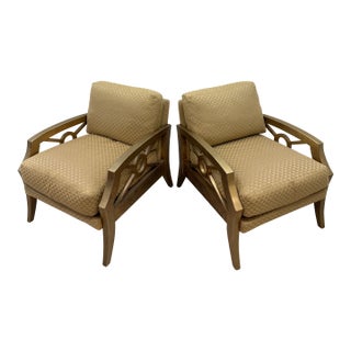 Judith Norman Collection Set of Two Armchairs in Gold Color For Sale