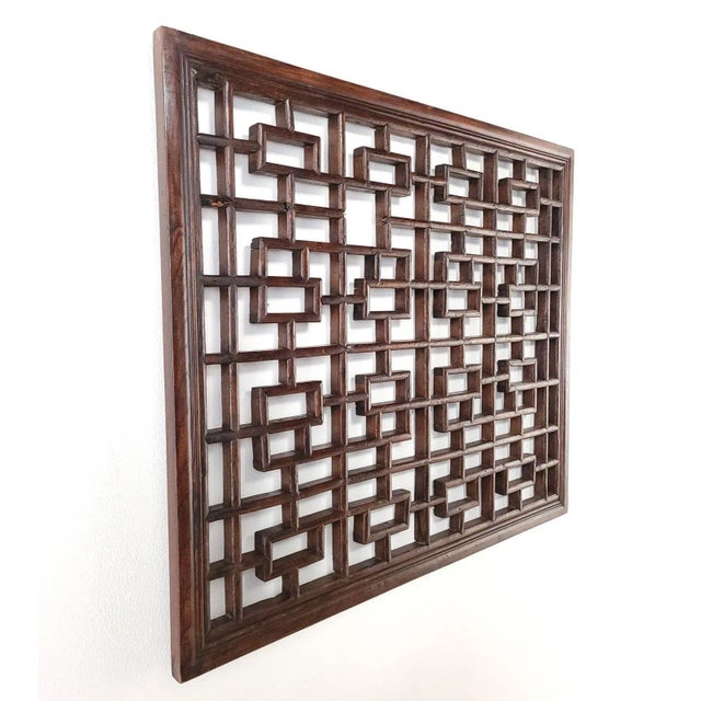 Wood Chinese Window Panel, Circa 1900 For Sale - Image 7 of 8