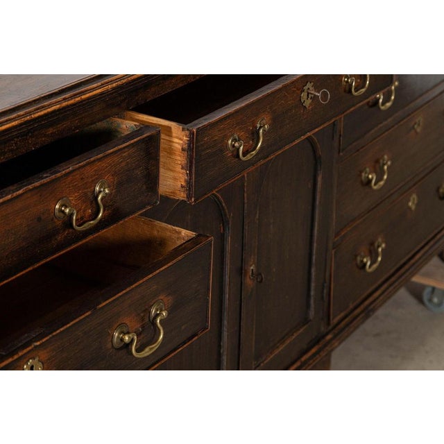 Large English George III Provincial Oak Dresser Base, 1790s For Sale - Image 12 of 18