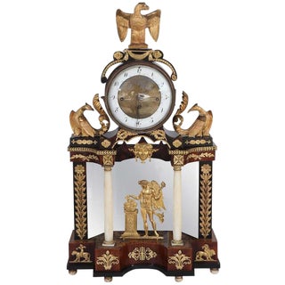 19th C. English Giltwood..marble...bronze Clock For Sale