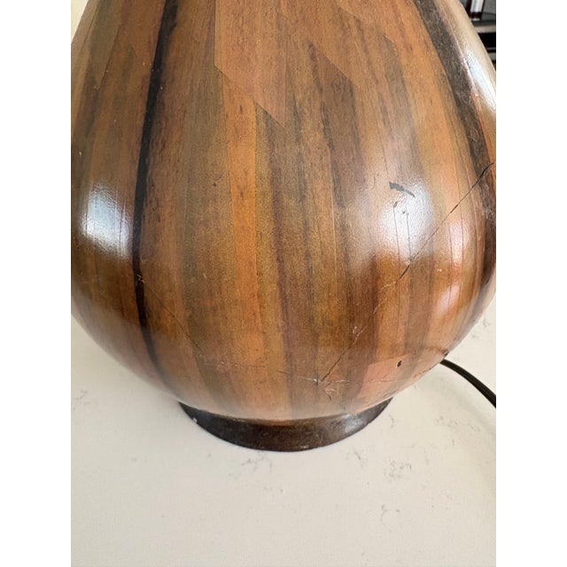 2000 - 2009 Mid Century Modern Style Slender Brown Table Lamp For Sale - Image 5 of 8