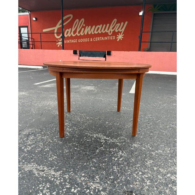 Dyrlund Mid 20th Century Dyrlund Danish Teak & Rosewood Lotus Dining Table For Sale - Image 4 of 11