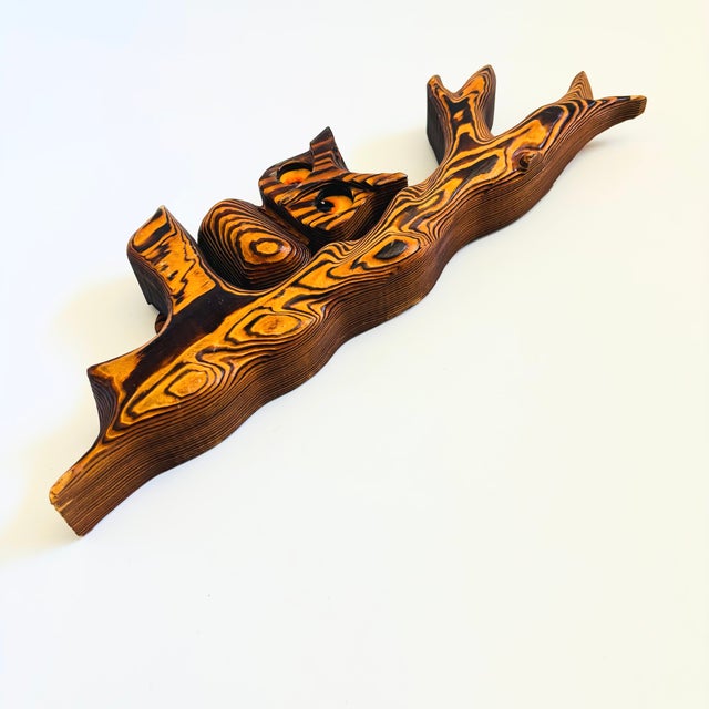 Mid 20th Century MCM Wood Owl Wall Hanging For Sale - Image 5 of 9